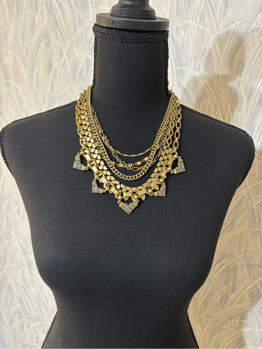 Stella & Dot Sutton Matte Gold Layered-5 Ways to Wear Necklace 18” & Up